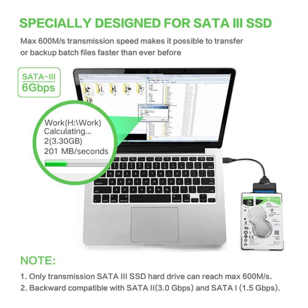 câble de convertisseur vers USB 3.0 adaptateur Support 2.5 pouces Ssd Hdd