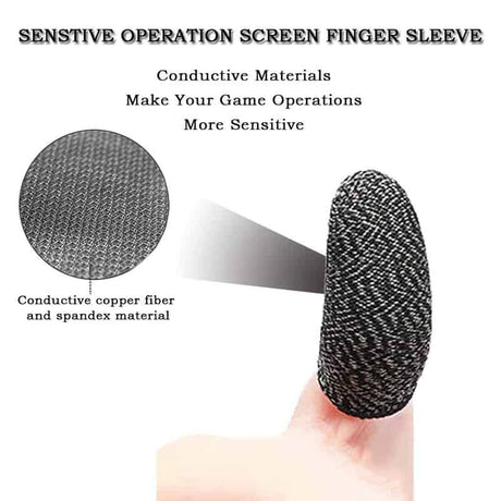 2 Piece Prêt Stock doigts manches pour jeu Mobile jeu Contact Sn doigt lit lisse mince Anti-transpiration