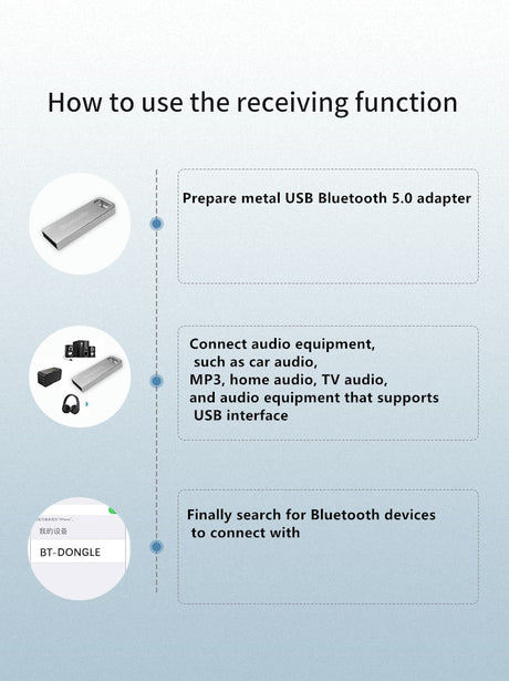 bluetooth 5.0 audio adaptateur Bluetooth émetteur pour USB voiture lecteur MP3 haut-parleur