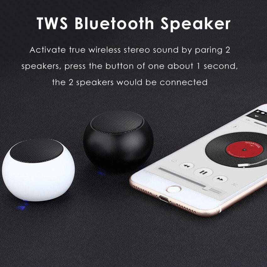 Mini Haut-Parleur Portatif De Bluetooth Stéréo Subwoofer Haut-Parleur Mains Libres avec Microphone Sans Fil