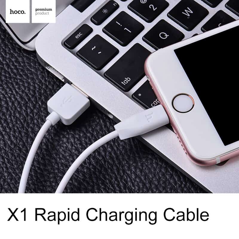 CABLE DE CHARGE RAPIDE HOCO X1 pour apple 2M (BLANC)
