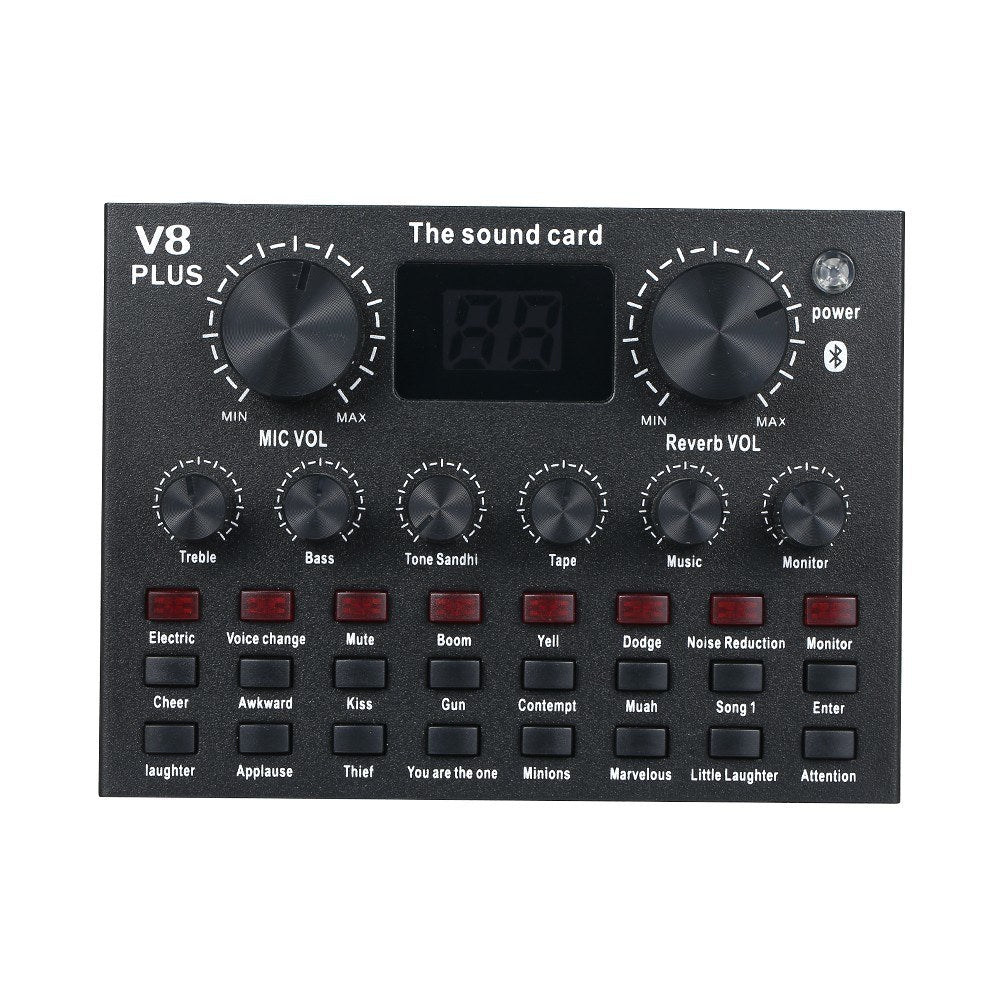 بطاقة صوت V8 Plus Master، مع كابل صوت USB وبلوتوث