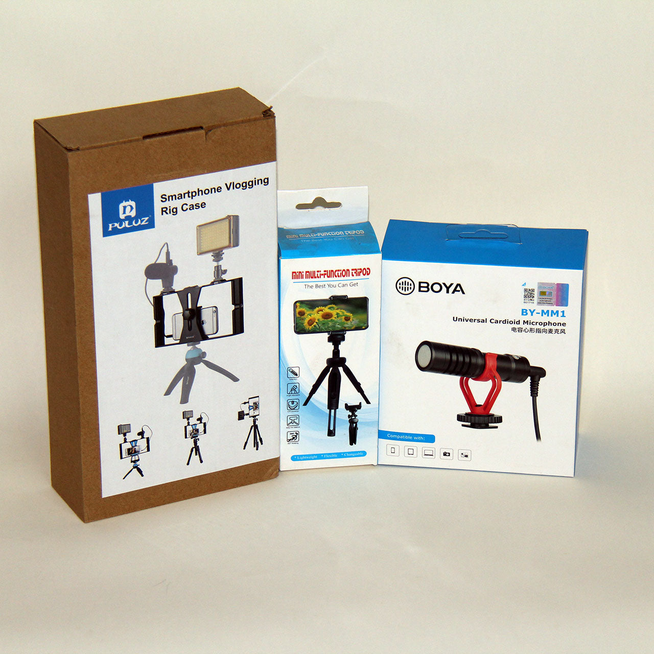 حزمة ميكروفون ومنصة مثبتة وحامل ثلاثي