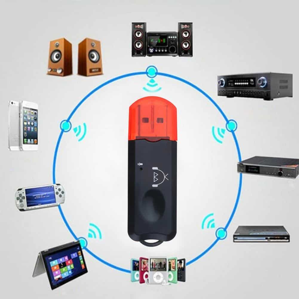 Nouveau Adaptateur Audio sans fil Bluetooth USB AUX, stéréo, avec Microphone pour voiture