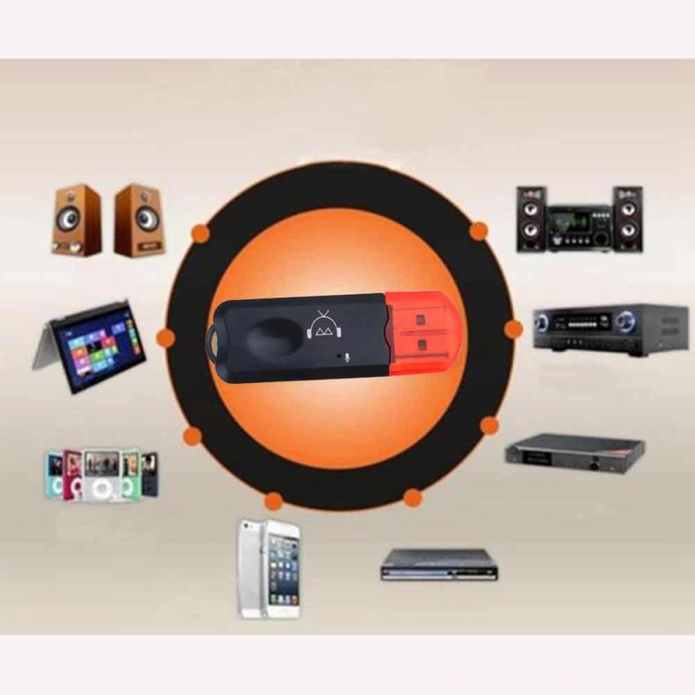 Nouveau Adaptateur Audio sans fil Bluetooth USB AUX, stéréo, avec Microphone pour voiture