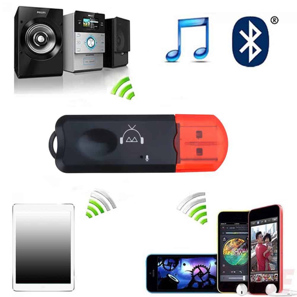 Nouveau Adaptateur Audio sans fil Bluetooth USB AUX, stéréo, avec Microphone pour voiture