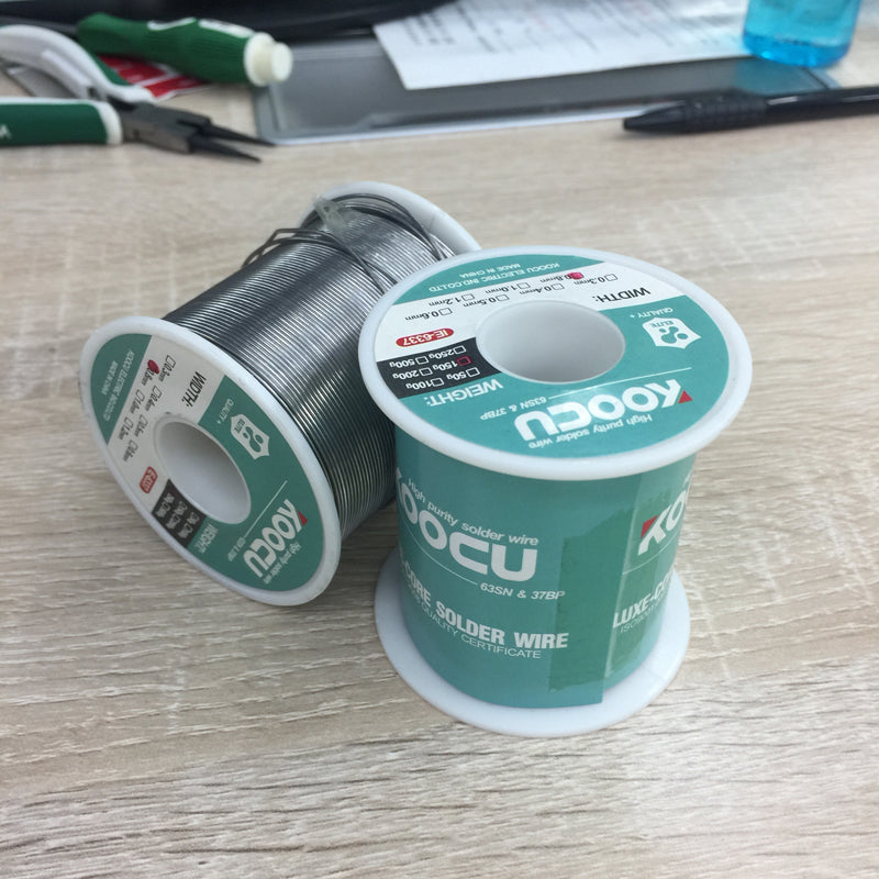 Fil à souder de koocu 63sn & 37bp poids 100g et 200g largeur 0.8mm