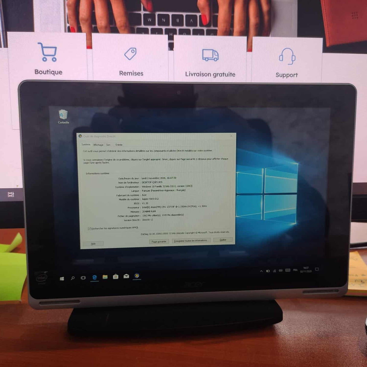 Acer Aspire Switch SW5-012 FHD 10.1 inch 2GB 32GB QC Intel Atom Z3735F WiFi 2MP Camera Win 10