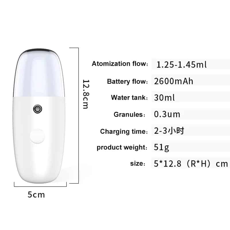 Vaporisateur portatif Rechargeable d'usb 30mL Nano vapeur faciale hydratant la peau nébuliseur soins du visage outils de beauté
