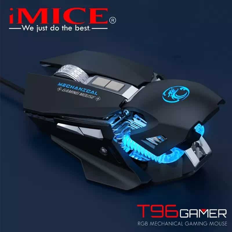 IMice T96 7200 DPI rvb souris de jeu mécanique USB filaire ordinateur Gamer souris optiques pour ordinateur portable jeu souris Macros personnalisées