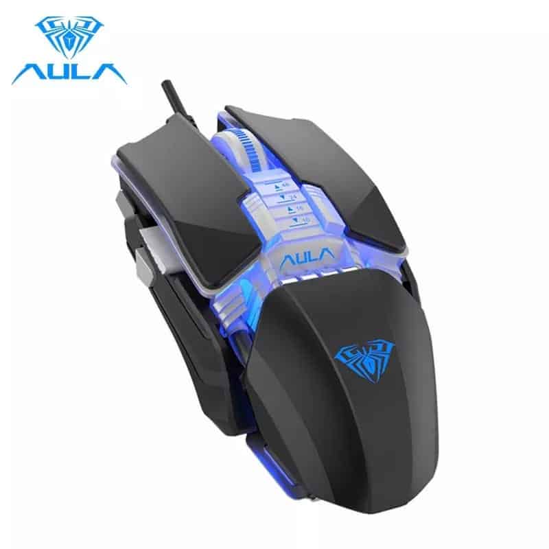 AULA H508 souris de jeu filaire ailes latérales 7 boutons 4800DPI souris USB ergonomique rétro-éclairage optique Mause pour ordinateur de bureau Gamer