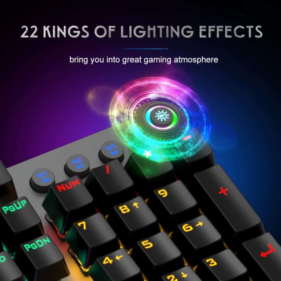 Clavier mécanique de jeu d'aula F2088 commutateur bleu brun a câblé le clavier rétro-éclairé de mélange 104 touches Anti-image fantôme pour le PC de bureau de joueur