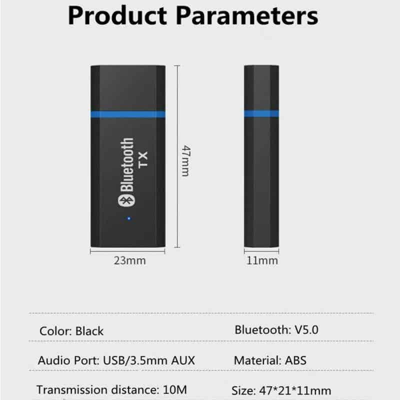 Bluetooth 5.0 Audio récepteur émetteur USB Mini 3.5mm Jack AUX stéréo