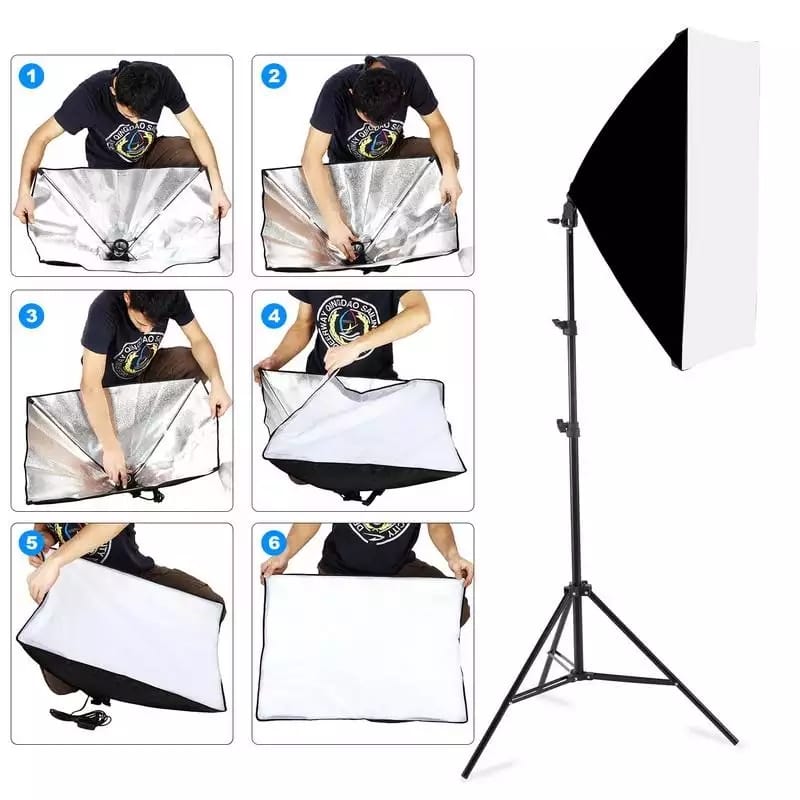 Kits d'éclairage Softbox 50x70CM Professional et trépied 2m