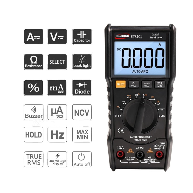 Multimètre numérique professionnel WINAPEX ET 8101