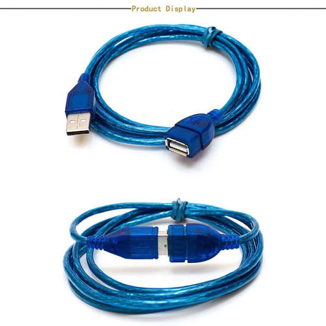 Câble d'extension USB 2.0 Type A-Mâle vers A-Femelle en Bleu 1.5 et 3m