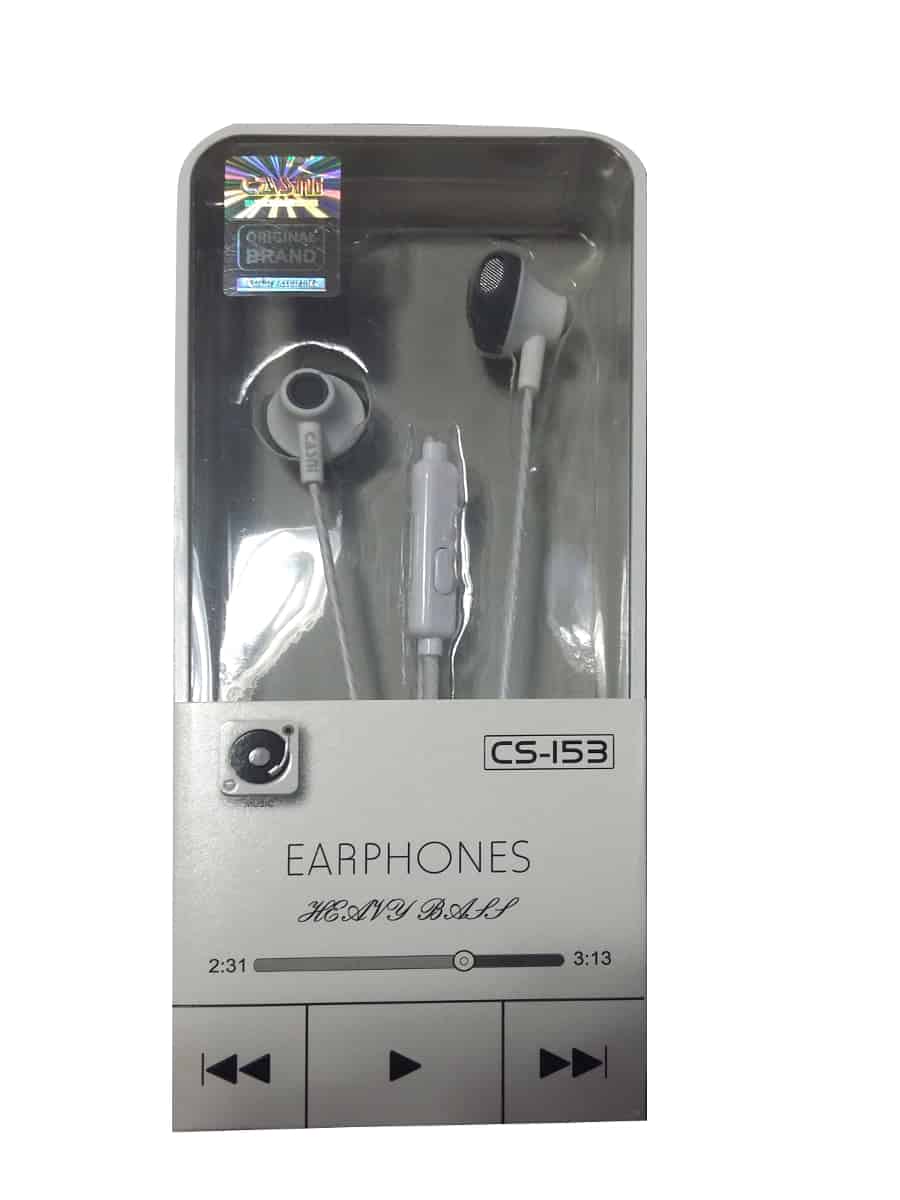 CASNI CS-153 Écouteur simple intra-auriculaire avec télécommande en fil de blé ORIGINAL