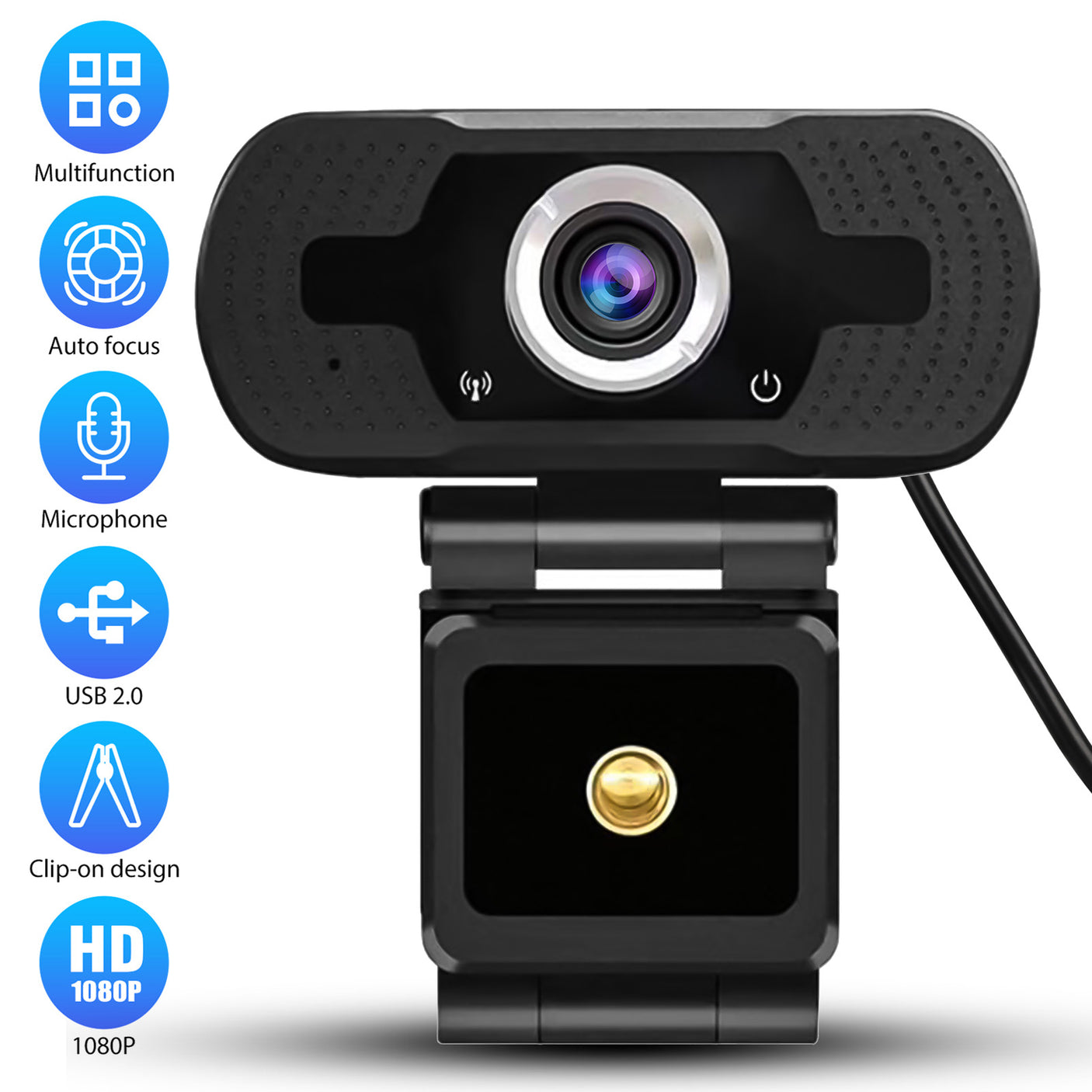 Webcam 1080P avec microphone avec USB grand angle de 110 degrés