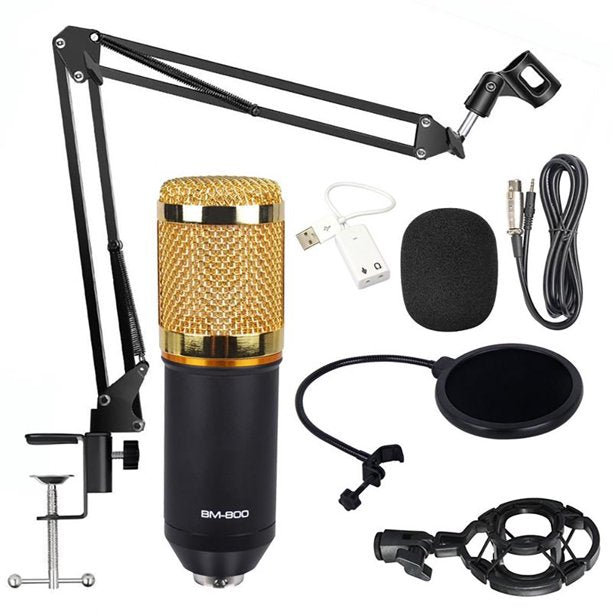 Profession Studio radiodiffusion enregistrement condensateur Microphone  bureau ciseaux micro Kit