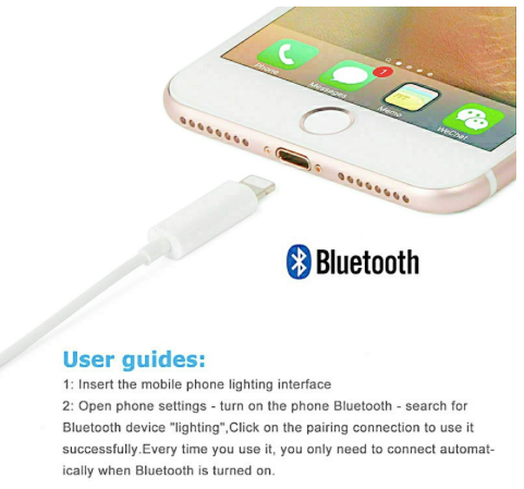Adaptateur Lightning vers Jack 3,5 mm Bluetooth Facephone