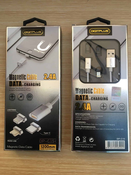 Le câble magnétique prend en charge la synchronisation et la charge des données Type C DIGITPLUS 2.4A