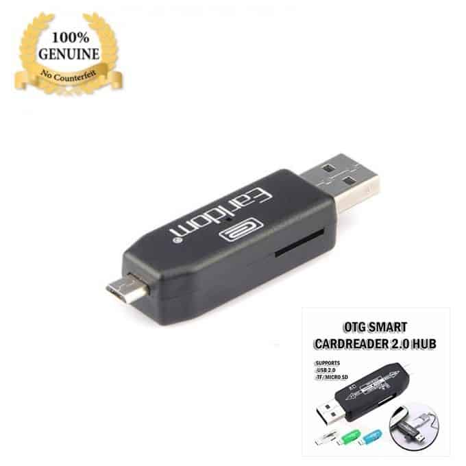 Earldom Lecteur de cartes OTG authentique ET-OT05 3-en 1 -V8 / Micro-USB / USB 3.0 support 32GB microSD / 128GB SD Pour Android et Pc