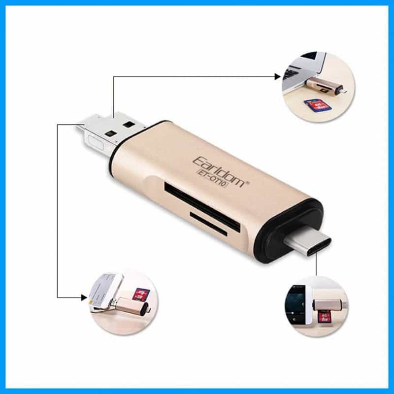 Earldom ET-OT10 3 in 1 Multi Card Reader OTG