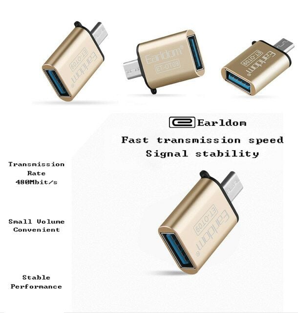 Аdapter, Earldom, OT09, USB F to Micro USB, OTG, Different colors - 11042