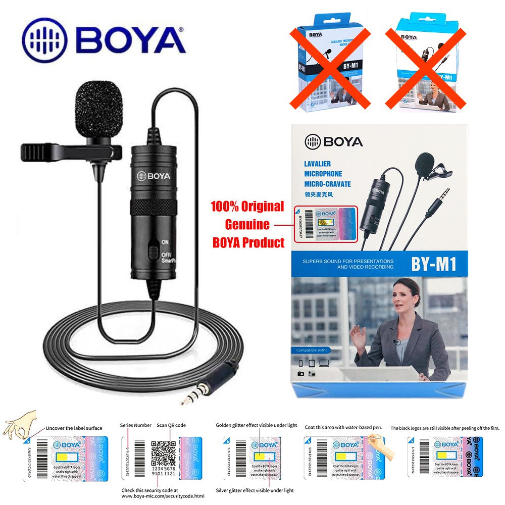 Microphone cravate, Boya BY-M1, Lavalier, omnidirectionnel, pour