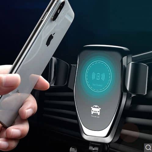 Gocomma 10W QI Support de montage de voiture pour chargeur rapide sans fil - Noir