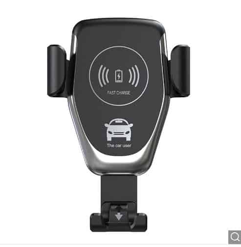 Gocomma 10W QI Support de montage de voiture pour chargeur rapide sans fil - Noir