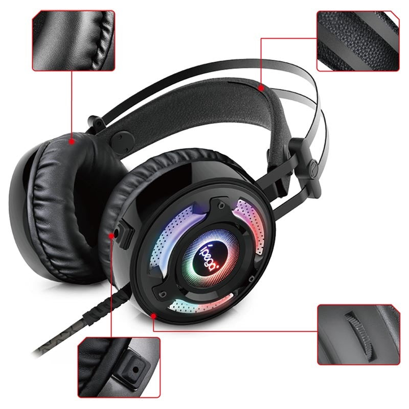 CASQUE DE JEU IPEGA PG-R008 RGB - 3,5 MM - NOIR