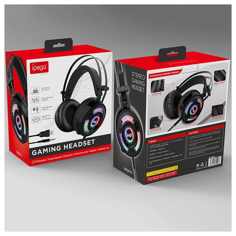 CASQUE DE JEU IPEGA PG-R008 RGB - 3,5 MM - NOIR