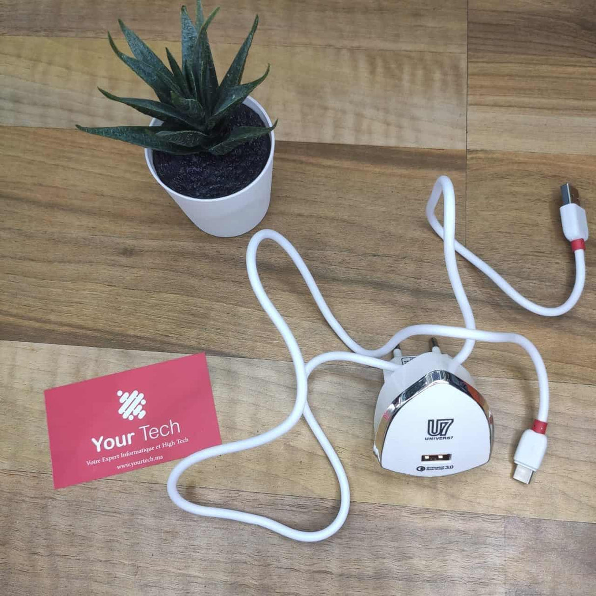 Chargeur rapide 2.4A Qualcomm 3.0 Quick charge U7-316 Type-C