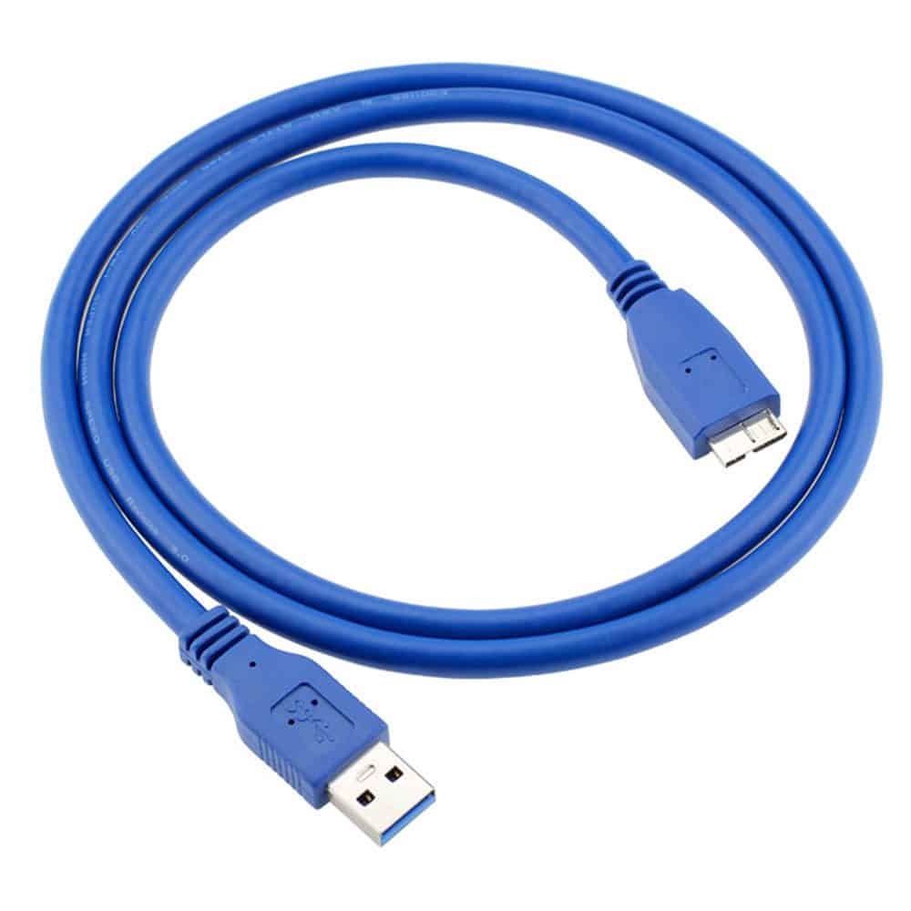 Câble rond mâle USB 3.0 AM vers MINI 10P (1 m, bleu)
