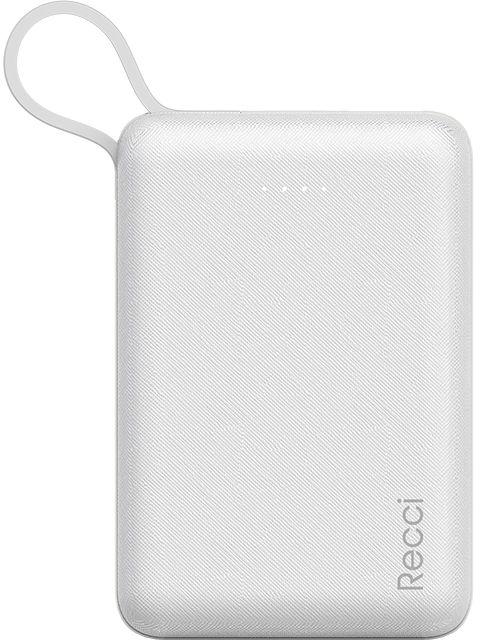 Batterie Externe Recci WISER RW-10000, 10000mAh, 1 Port USB - Noir et Blanc