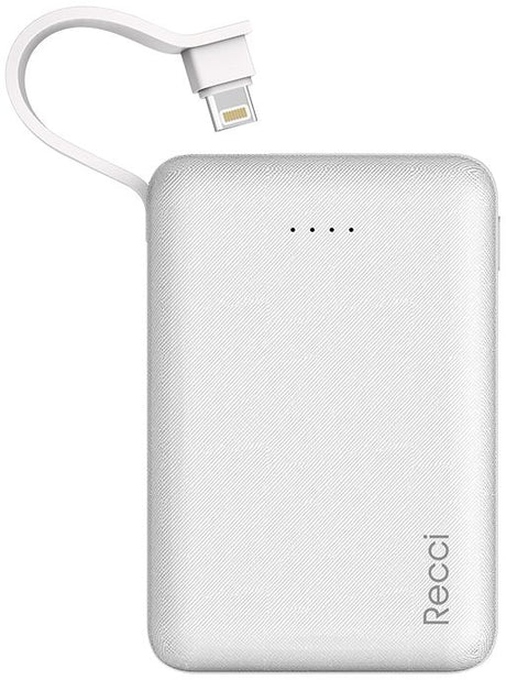 Batterie Externe Recci WISER RW-10000, 10000mAh, 1 Port USB - Noir et Blanc