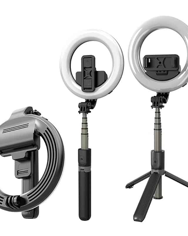 L07 Selfie Stick Support de téléphone Monopode Selfie Ring Light avec trépied