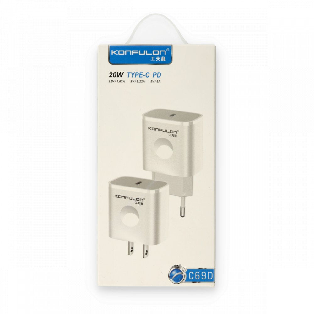 Konfulon Chargeur C69D + Cable iPhone Fast Charge DC13