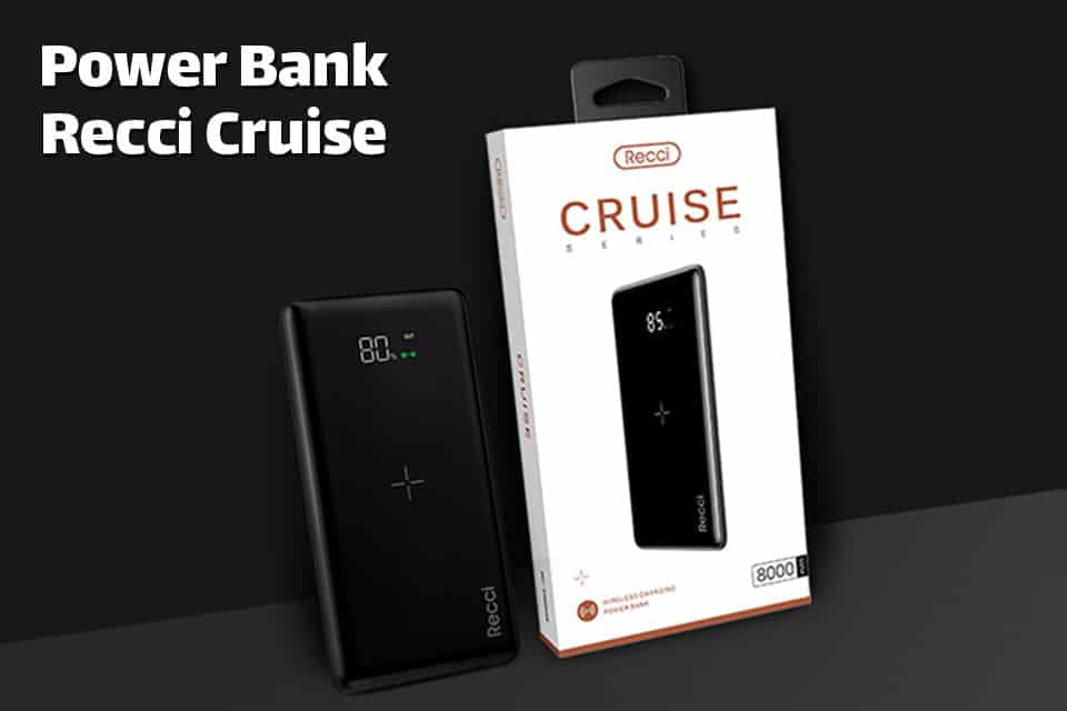 RECCI 8000mAh portable digital power display wireless power bank