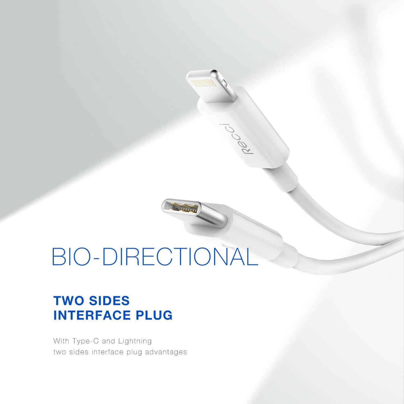 RECCI Type-C TO Lightning PD 18W Power Delivery Câble de charge rapide pour Iphone C