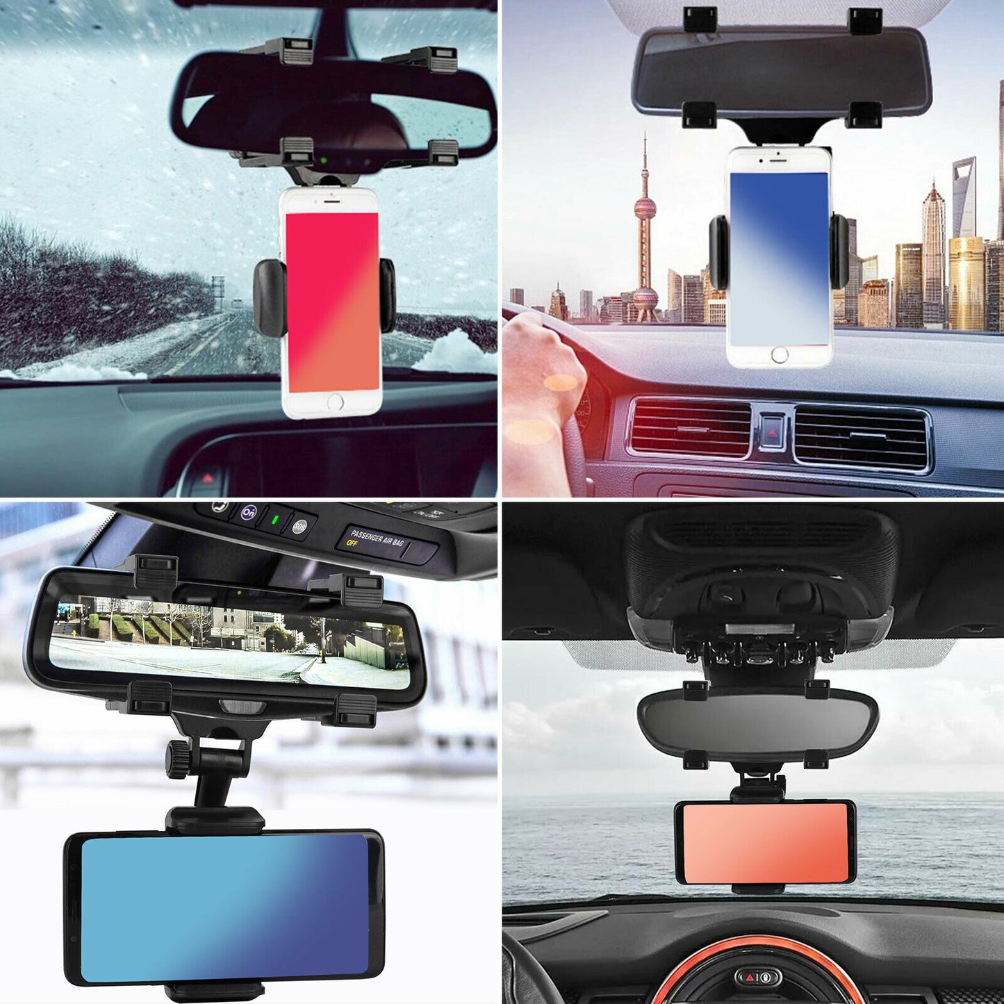 Support de téléphone universel pour support de rétroviseur de voiture