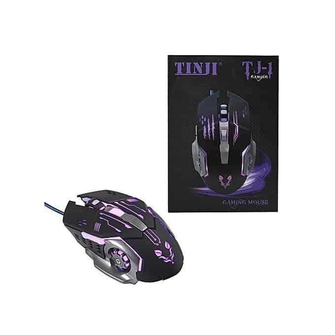 TINJI TJ1 SOURIS DE JEU - Souris LED Mécanique Pour Ordinateur-Noir