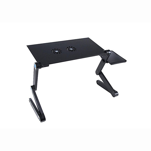 طاولة قابلة للطي للكمبيوتر المحمول مع مروحتين