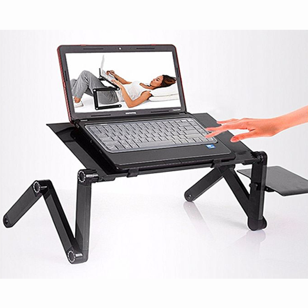 طاولة قابلة للطي للكمبيوتر المحمول مع مروحتين
