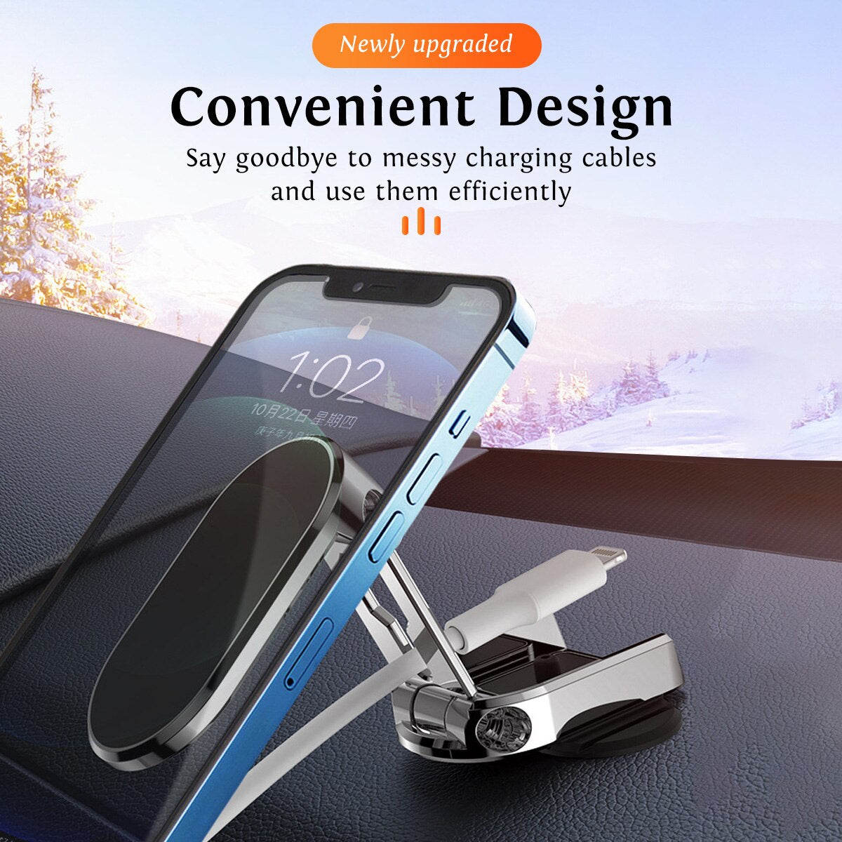 Support magnétique de voiture pour téléphone portable