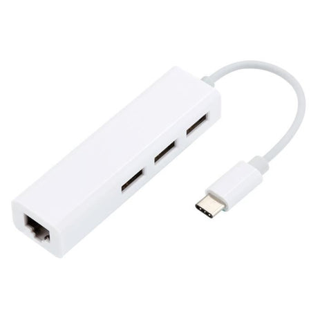 Adaptateur réseau USB 2.0 Ethernet RJ45 Lan 100M Adaptateur pour Ethernet 10 / 100Mbps avec 3 ports USB HUB Convient pour U disque, lecteur de cartes, boîte de disque dur et d'autres équipements