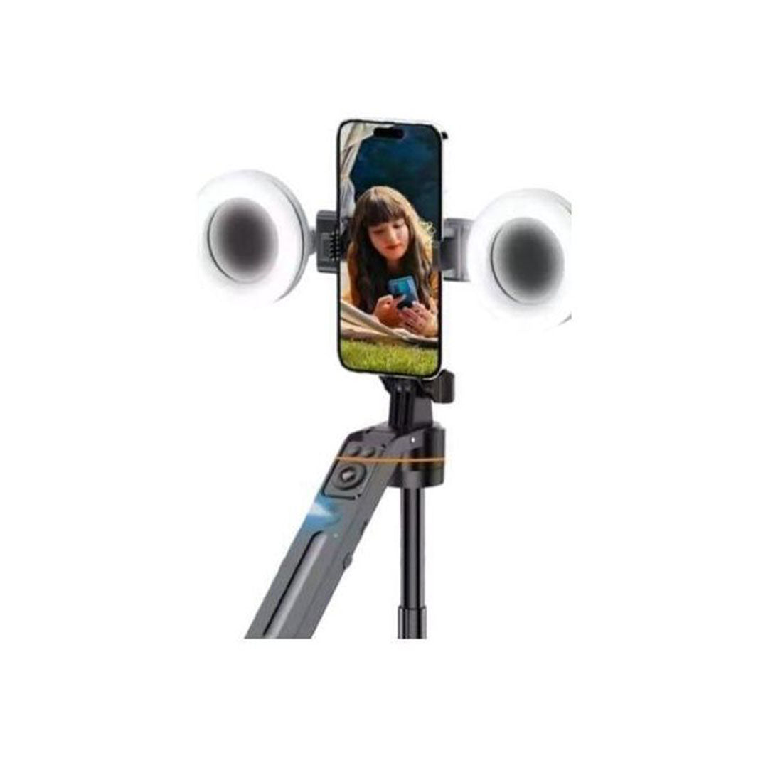 Trépied Selfie AI 360° 1,80 m avec Lumière LED et Télécommande