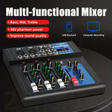 Table de Mixage 4 Canaux USB avec Alimentation Phantom 48V