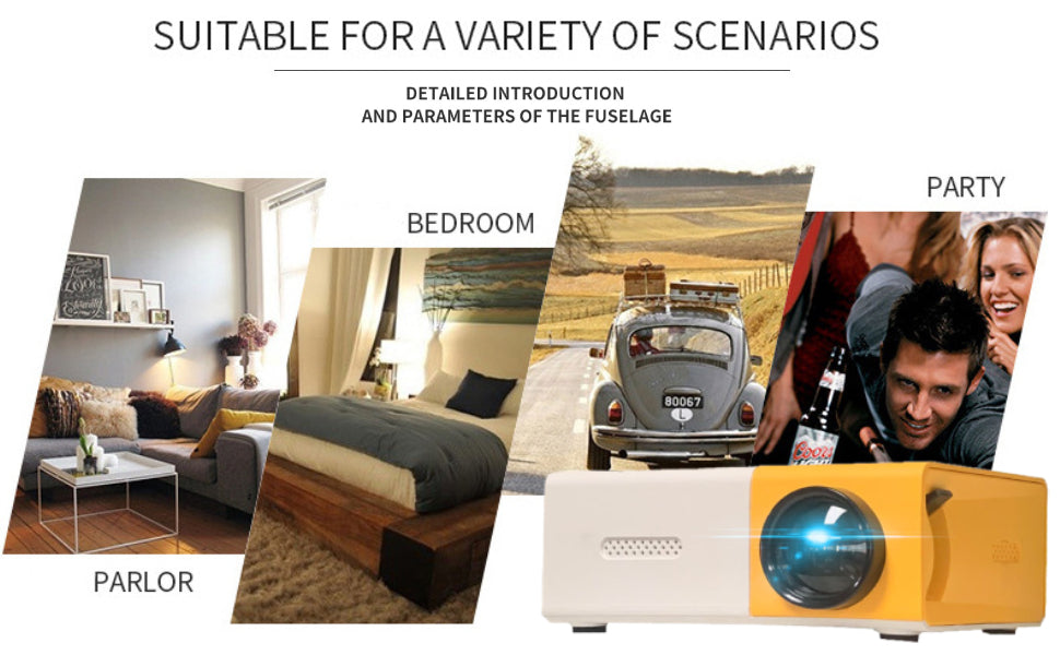 Mini Vidéoprojecteur Full HD 1080P - Projecteur Portable pour Cinéma Maison et Multimédia